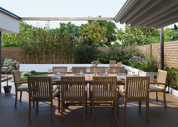 teak extendable dining table