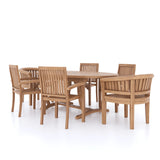 Teak Set 2m Sunshine Oval Table with 4 Henley Stacking Chairs & 2 San Francisco Chairs