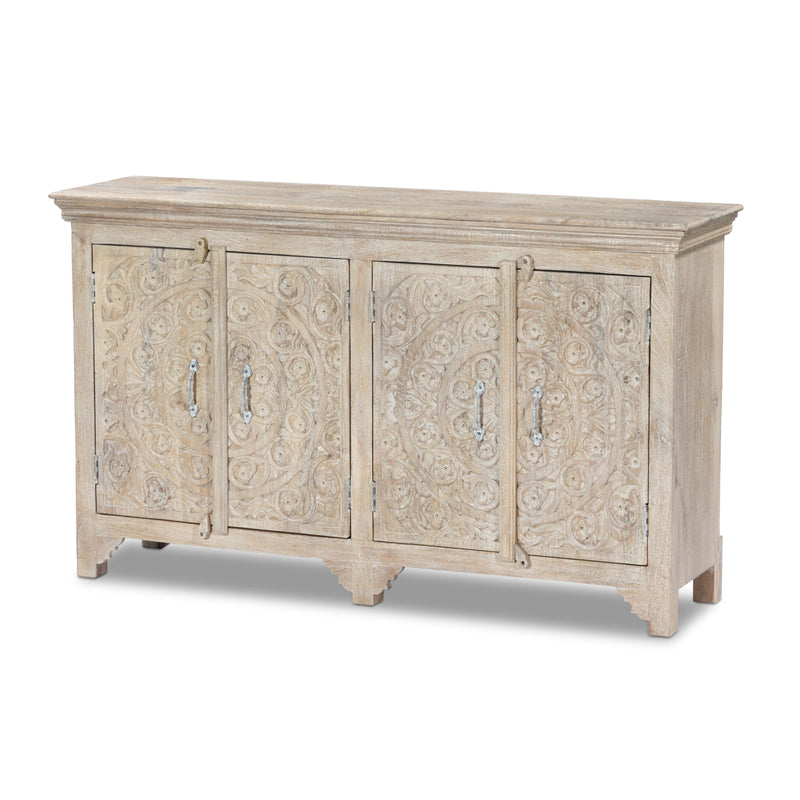 Handcrafted Solid Mango Wood Sideboard, Chic Finish 180cm + 150cm.