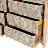 Luxus Reclaimed Teak Chest, Mountain Pattern