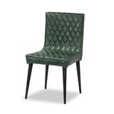 2 x Luxus Real Leather Chairs, Green Distressed.