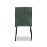 2 x Luxus Real Leather Chairs, Green Distressed.