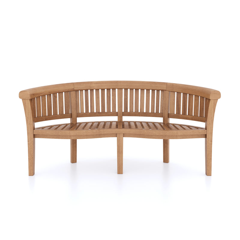 CLEARANCE Teak 180-240cm Oval Extending Table 4cm Top (6 Oxford Stacking Chairs 2 San Francisco Benches) Cushions included.