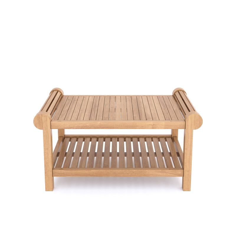 Teak Lutyens Coffee Set ( 1 x Bench, 1 x Coffee Table)