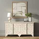 Handcrafted Solid Mango Wood Sideboard, Chic Finish 180cm + 150cm.