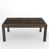 Reclaimed Teak Dining Table, Parquet Top