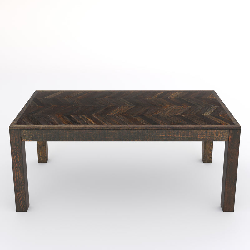 Reclaimed Teak Dining Table, Parquet Top