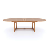 Giant Teak Oval Set 2-3m Extending Table with 12 Oxford Stacking Chairs