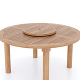 Teak Set 150cm Maximus Round Table, 4cm Top (6 Oxford Stacking Chairs) Cushions included.