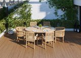 Teak Set 2m Sunshine Oval Table with 4 Henley Stacking Chairs & 2 San Francisco Chairs