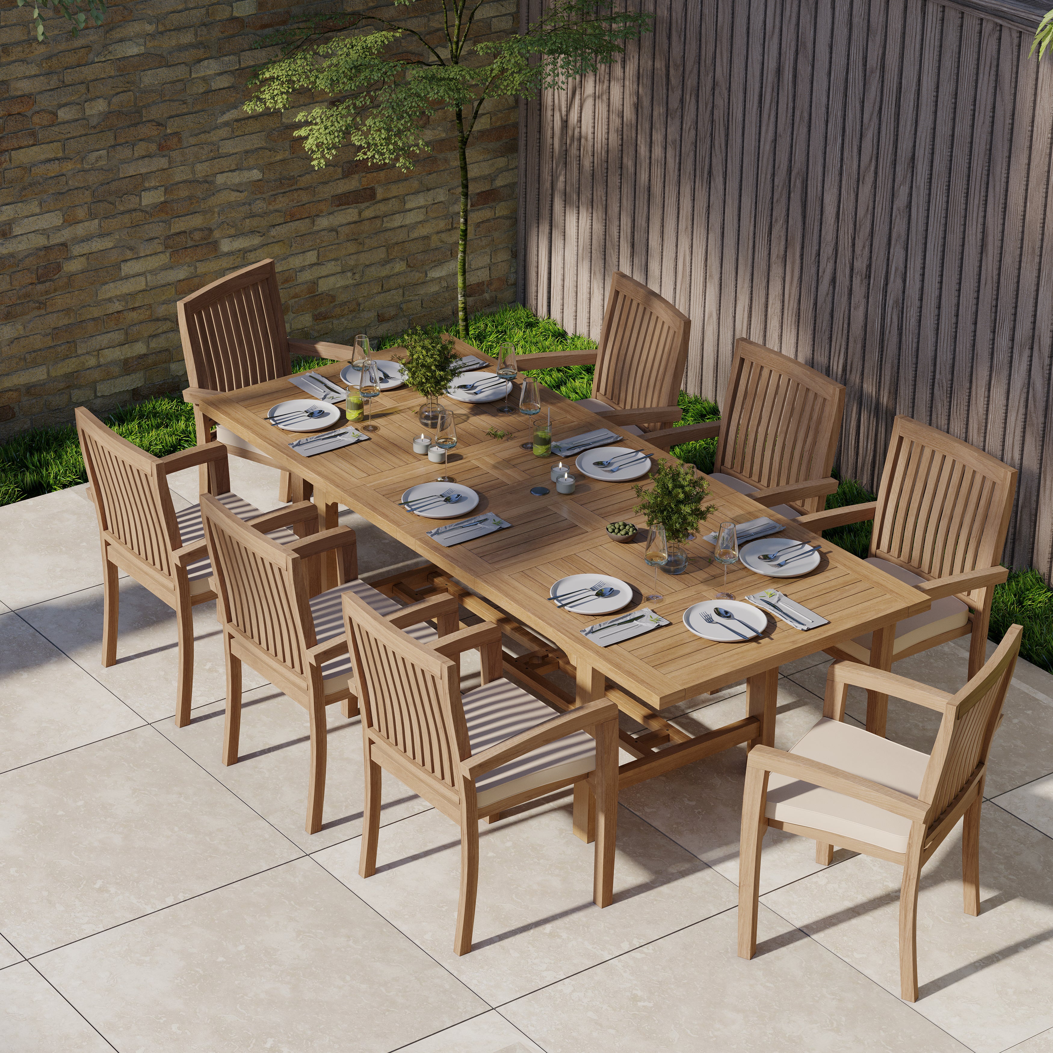 Teak garden 2025 dining table