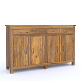 Handcrafted Natural Sideboard, Floral Carving, Medium Brown 150cm + 180cm