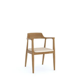 2 x Luxus Contemporary Ash Wood Curved Chair with Cream Velour Seat